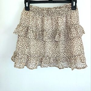 Altar'd State leopard ruffle skirt